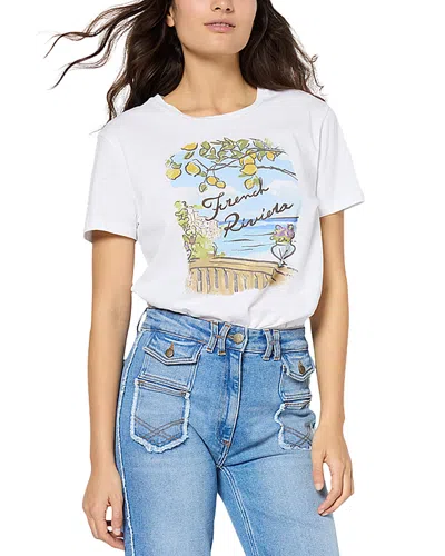 Gerard Darel Cotton Graphic Tee In Gray