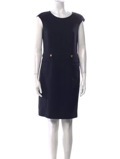 Pre-owned Gerard Darel Crew Neck Knee-length Dress In Blue
