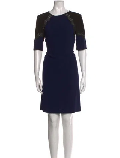 Pre-owned Gerard Darel Crew Neck Knee-length Dress In Blue