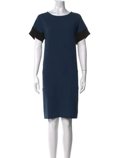 Pre-owned Gerard Darel Crew Neck Knee-length Dress In Blue