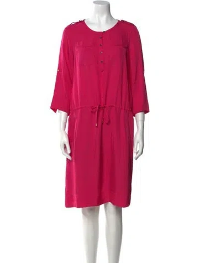 Pre-owned Gerard Darel Crew Neck Knee-length Dress In Pink