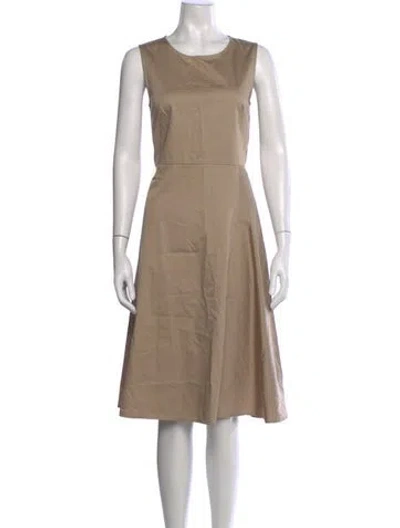 Pre-owned Gerard Darel Crew Neck Midi Length Dress In Neutral