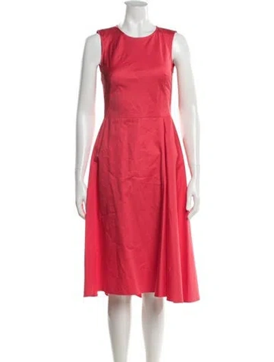 Pre-owned Gerard Darel Crew Neck Midi Length Dress In Red