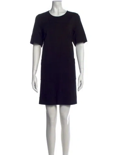 Pre-owned Gerard Darel Crew Neck Mini Dress In Black