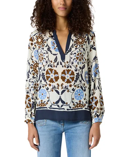 Gerard Darel Crystelle Split Neck Top In Multi