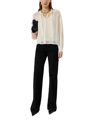 Gerard Darel Cyrana Sheer Lace Shirt In Multi