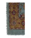 Gerard Darel Dahlia Wool Scarf In Blue/brown