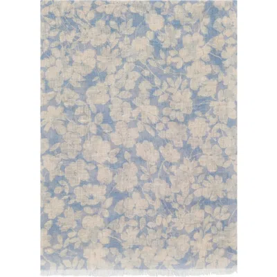 Gerard Darel Dalia Floral Print Scarf In Blue