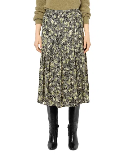 Gerard Darel Damya Skirt In Khaki Green