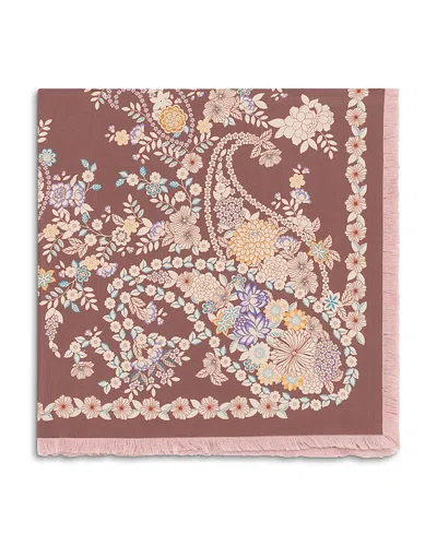 Gerard Darel Diane Floral Print Silk Scarf In Brown
