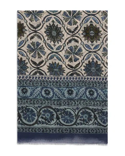 Gerard Darel Dora Printed Scarf In Blue
