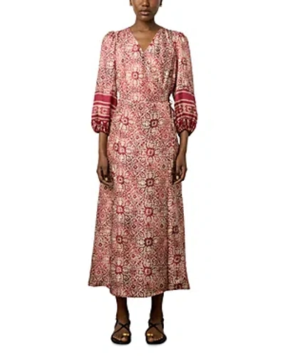 Gerard Darel Edenn Printed Wrap Dress In Pink
