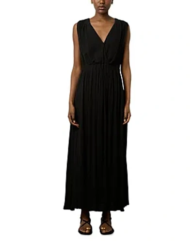 Gerard Darel Elvina Shirred Maxi Dress In Black
