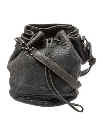 Pre-owned Gerard Darel Embossed Leather Crossbody Bag In Grey