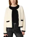 Gerard Darel Ewa Contrast Trim Cardigan In Neutral
