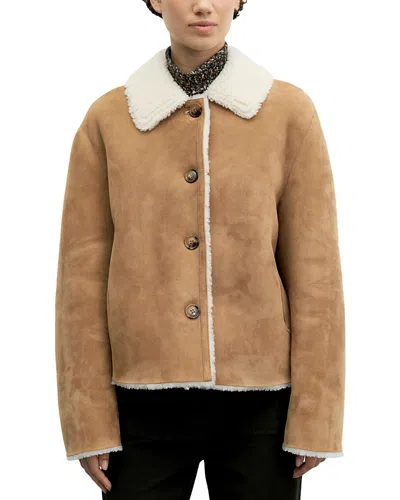 Gerard Darel Farra Shearling Jacket In Brown