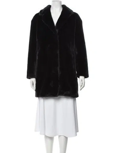 Pre-owned Gerard Darel Faux Fur Coat In Black