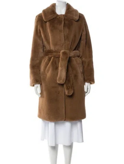 Pre-owned Gerard Darel Faux Fur Coat In Brown