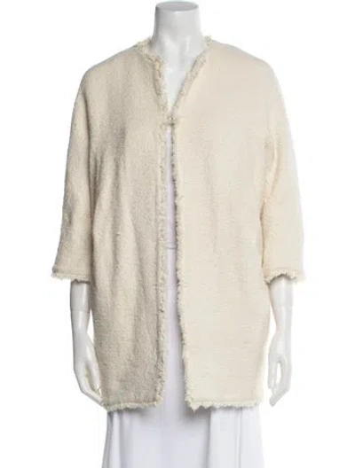 Pre-owned Gerard Darel Faux Fur Coat In Neutral