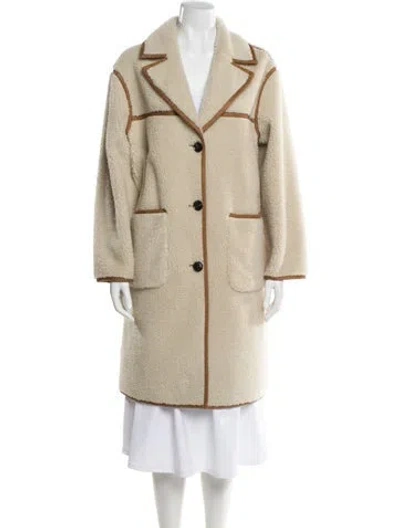 Pre-owned Gerard Darel Faux Fur Coat In Neutral