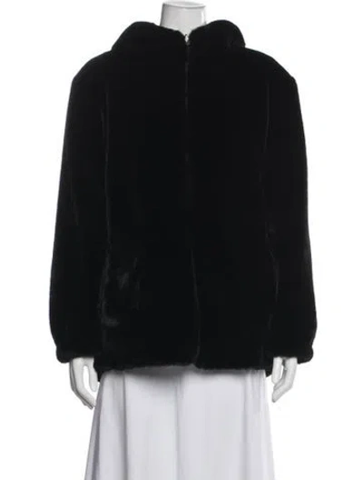 Pre-owned Gerard Darel Faux Fur Jacket In Black