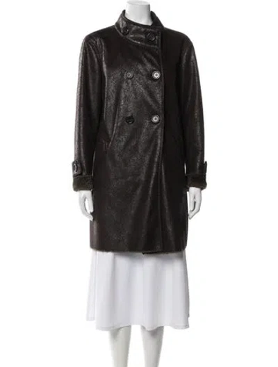 Pre-owned Gerard Darel Faux Leather Jacket In Brown