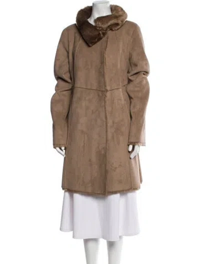 Pre-owned Gerard Darel Faux Leather Parka In Neutral