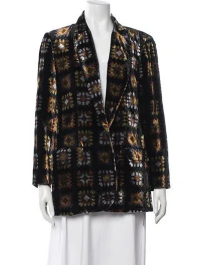 Pre-owned Gerard Darel Floral Print Blazer In Black