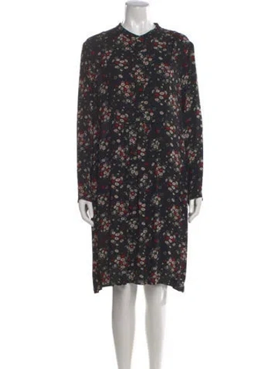 Pre-owned Gerard Darel Floral Print Knee-length Dress In Black