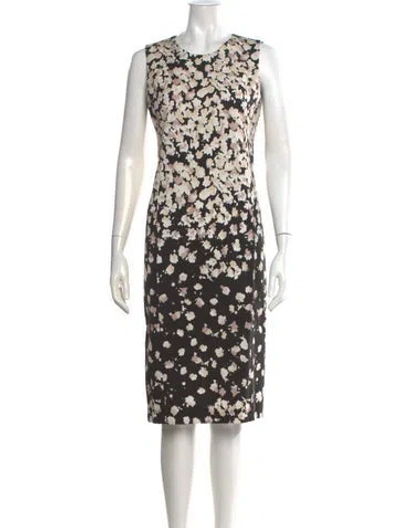 Pre-owned Gerard Darel Floral Print Knee-length Dress In Black