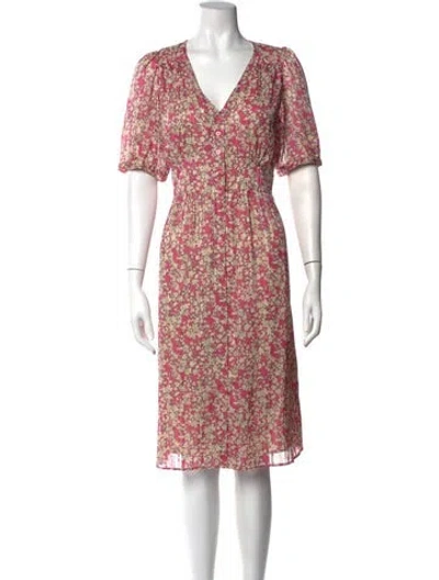 Pre-owned Gerard Darel Floral Print Knee-length Dress In Black