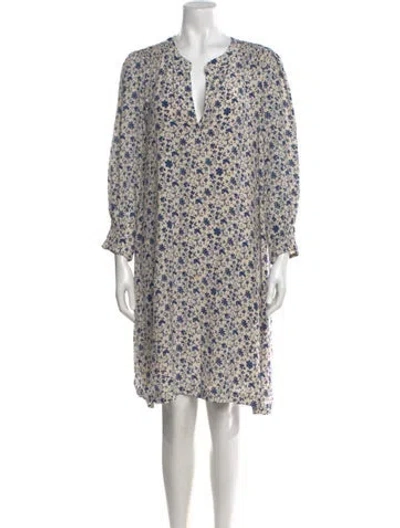 Pre-owned Gerard Darel Floral Print Knee-length Dress In Blue