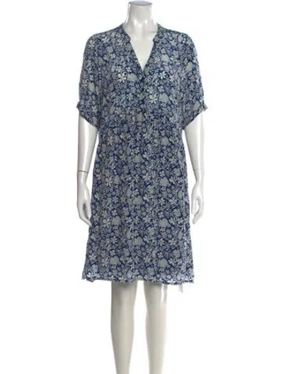 Pre-owned Gerard Darel Floral Print Knee-length Dress In Blue