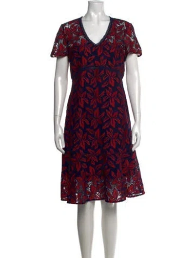 Pre-owned Gerard Darel Floral Print Knee-length Dress In Blue