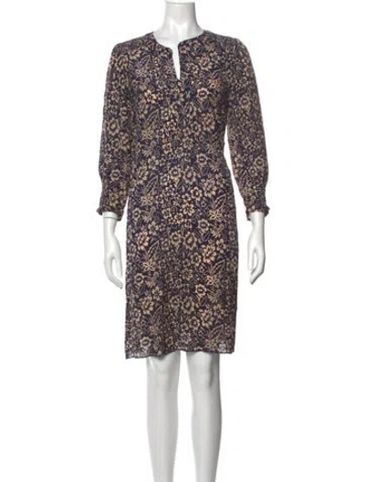 Pre-owned Gerard Darel Floral Print Knee-length Dress In Blue
