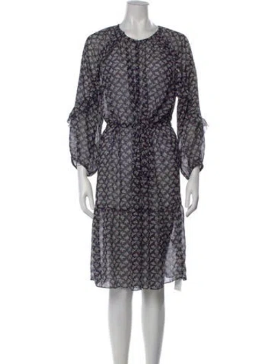 Pre-owned Gerard Darel Floral Print Knee-length Dress In Blue