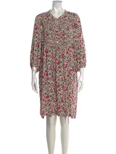 Pre-owned Gerard Darel Floral Print Knee-length Dress In Neutral