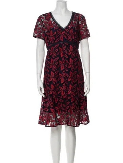 Pre-owned Gerard Darel Floral Print Knee-length Dress In Red