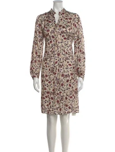 Pre-owned Gerard Darel Floral Print Knee-length Dress W/ Tags In Neutral
