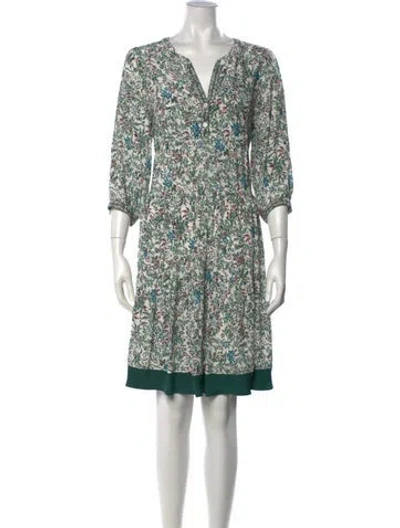 Pre-owned Gerard Darel Floral Print Knee-length Dress In White