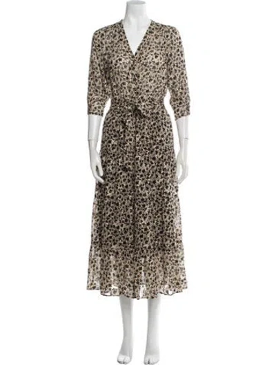 Pre-owned Gerard Darel Floral Print Long Dress In Multi