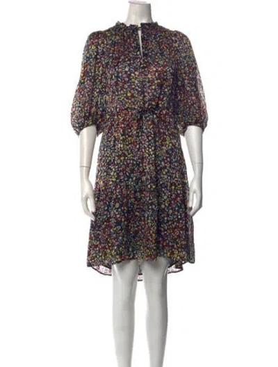 Pre-owned Gerard Darel Floral Print Midi Length Dress In Black