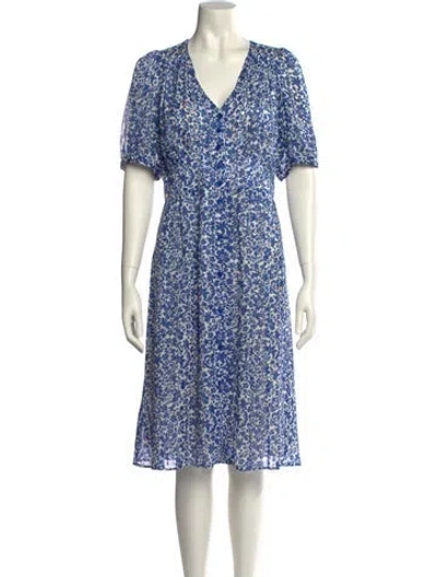 Pre-owned Gerard Darel Floral Print Midi Length Dress In Blue