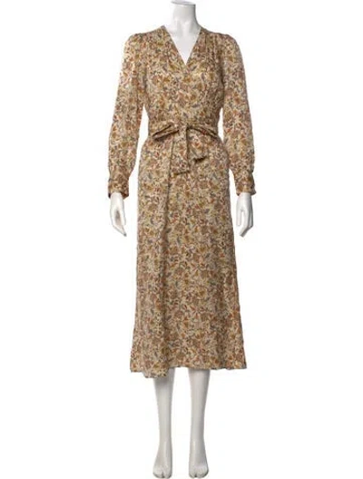 Pre-owned Gerard Darel Floral Print Midi Length Dress In Neutral