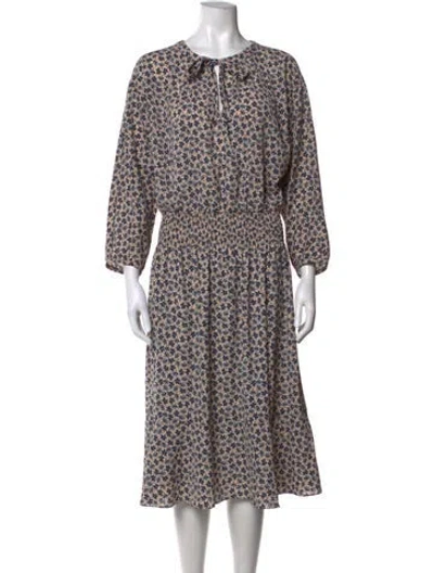Pre-owned Gerard Darel Floral Print Midi Length Dress In Neutrals