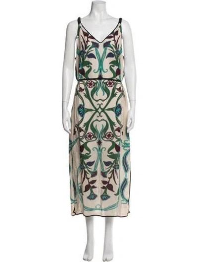 Pre-owned Gerard Darel Floral Print Midi Length Dress In Neutrals