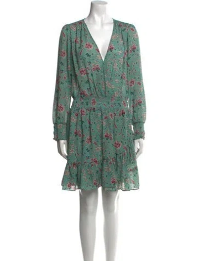 Pre-owned Gerard Darel Floral Print Mini Dress In Blue