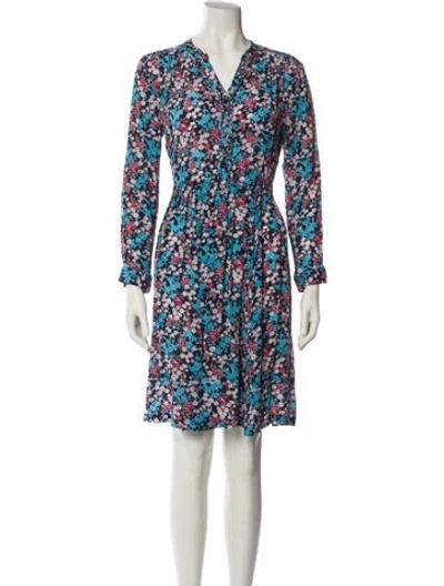 Pre-owned Gerard Darel Floral Print Mini Dress In Blue