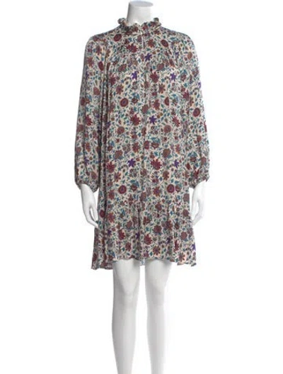 Pre-owned Gerard Darel Floral Print Mini Dress In Blue