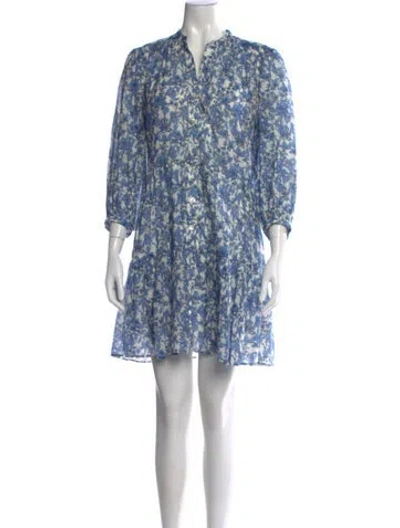 Pre-owned Gerard Darel Floral Print Mini Dress In Blue